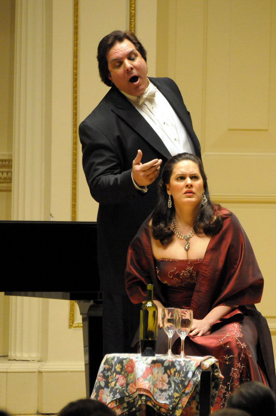 Larry Harris performing with Rosa Baker D'Imperio in "Tosca".